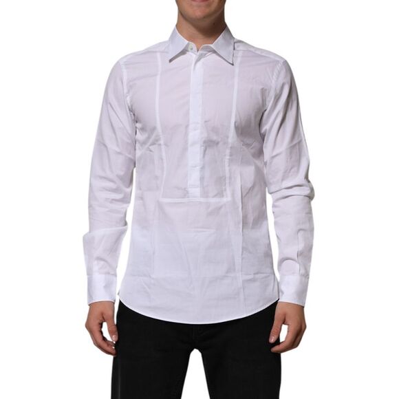 Dolce & Gabbana White Poplin Cotton Formal Men Dress Men's Shirt